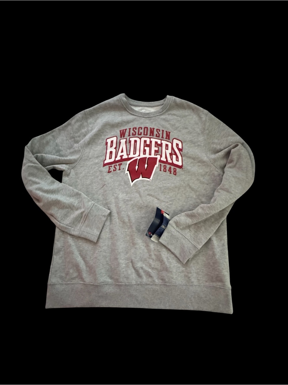 New men’s Wisconsin Badgers Gray Crewneck Sweatshirt large